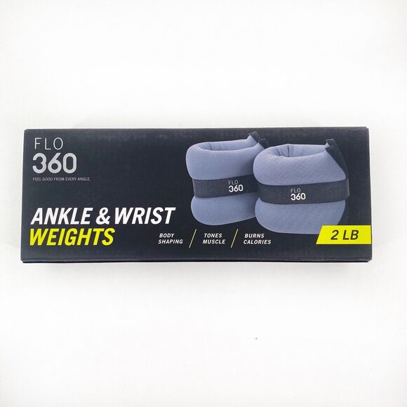 Flo 360 Ankle Wrist Weights 2 lb Set Gray Home Workout Muscle Building NEW - Picture 1 of 3
